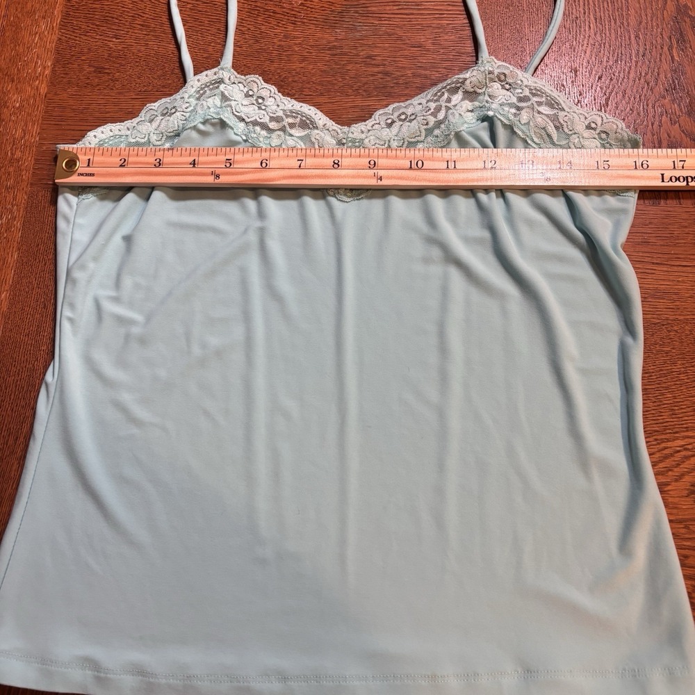 Vintage Y2K Lace Trim Cami Womens Medium 90s Layering Carducci USA Made Coquette - Picture 4 of 8
